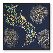 Furn & Deco Golden Embossed Wall Painting For Home Decoration